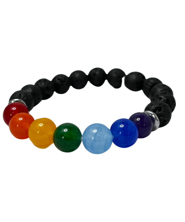 7 Chakra Lava Bead Bracelet