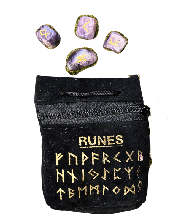 Crystal Rune Set with Velvet Bag