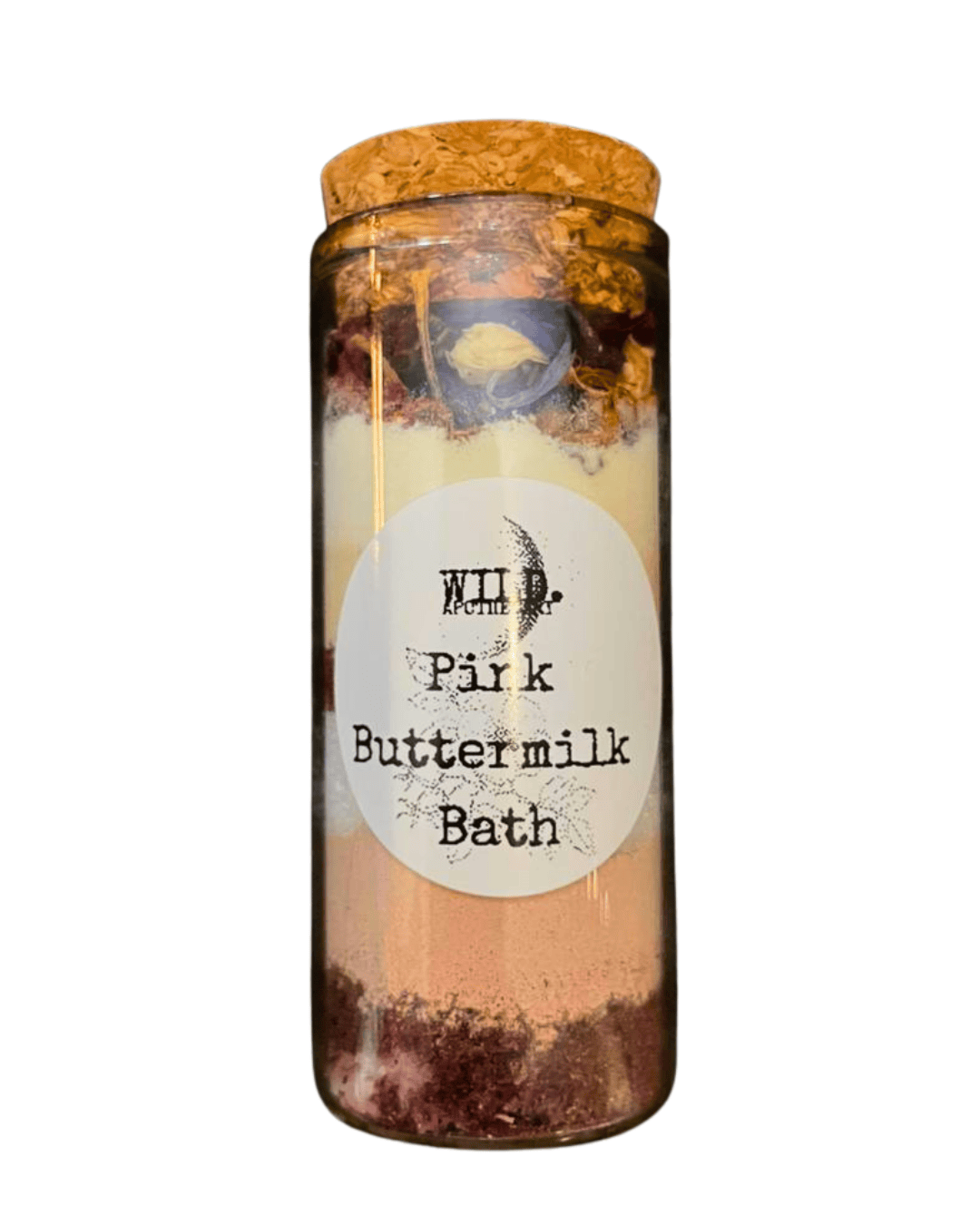 Wild Pink Buttermilk Bath botanical bath soak with pink salts and floral botanicals.