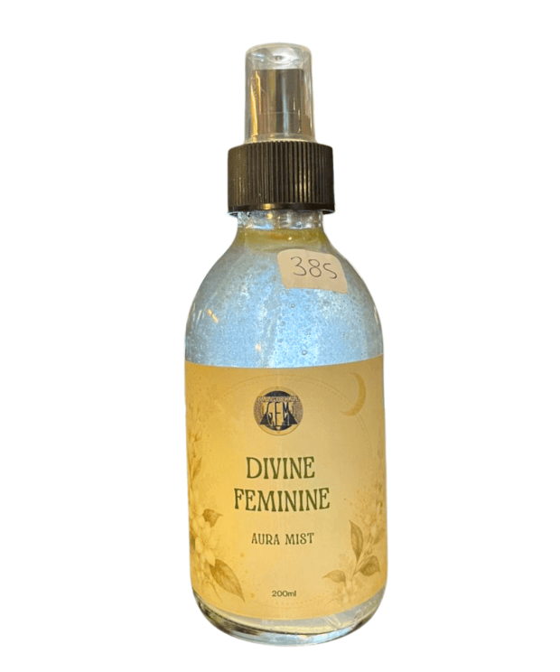 Divine Feminine Aura Mist botanical spray with jasmine, blue lotus and rose.