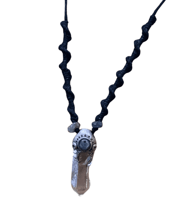 Macrame Clay Quartz Necklace