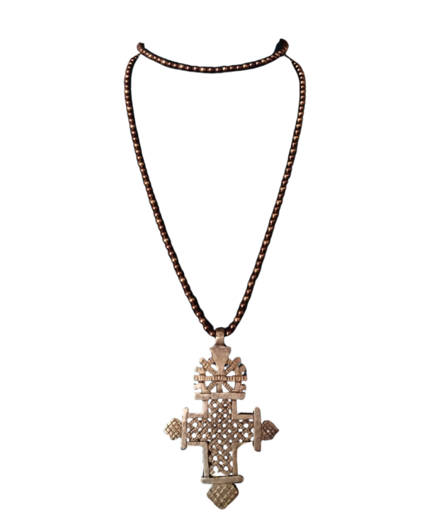 Ethiopian ankh and hematite necklace