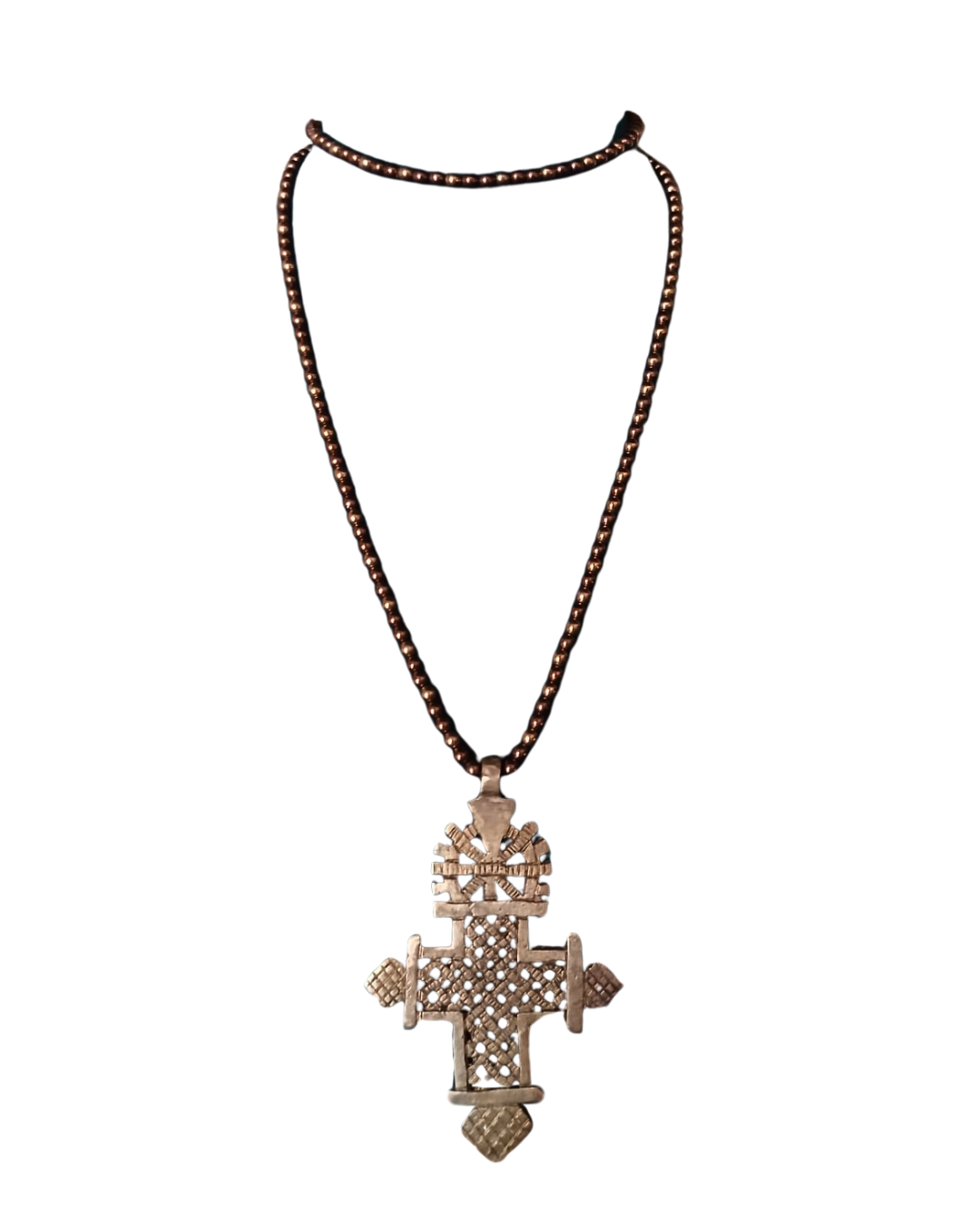 Ethiopian ankh and hematite necklace