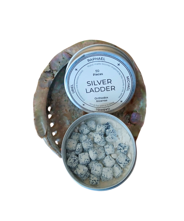 Silver ladder orthodox incense tin