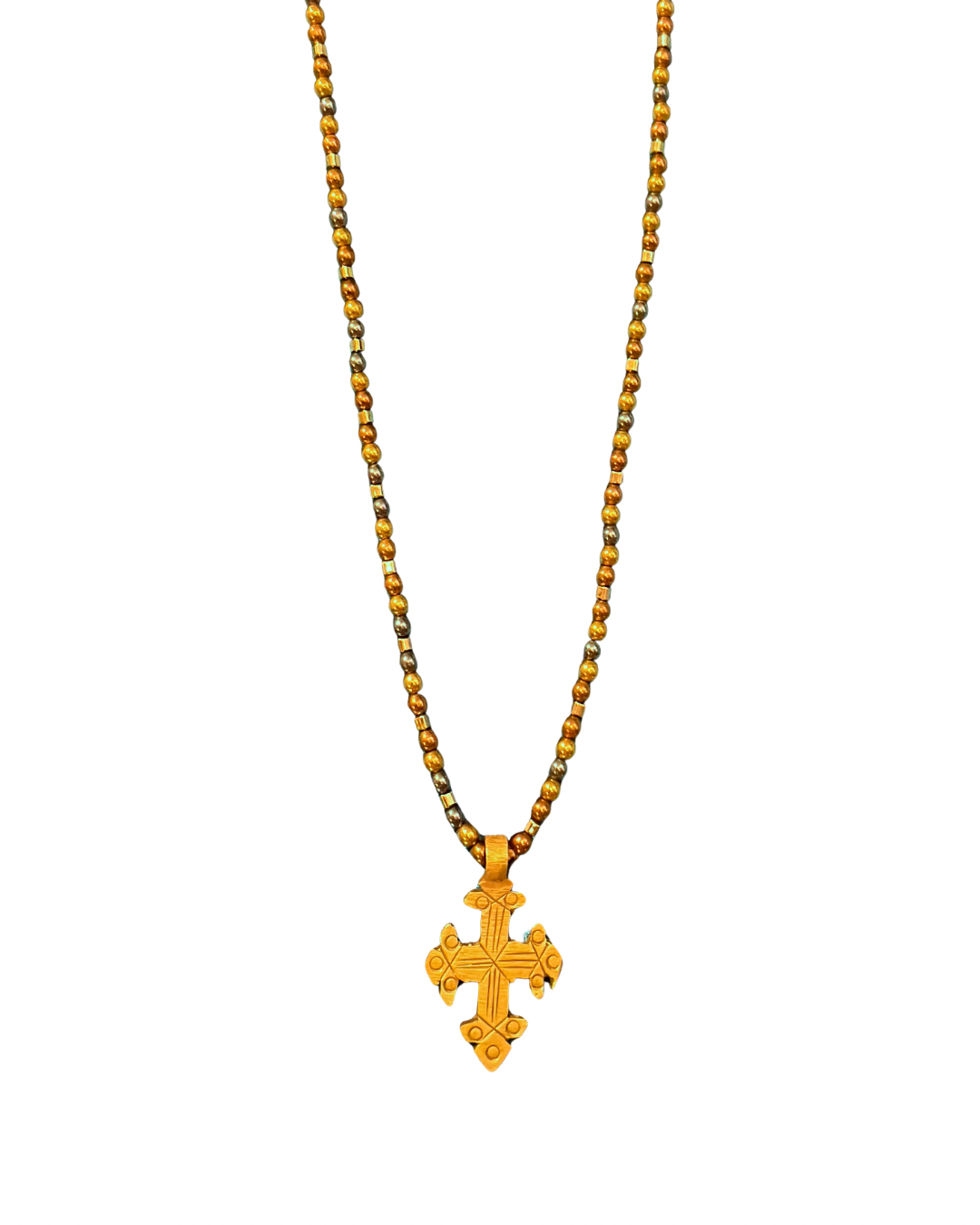 Ethiopian Cross with hematite
